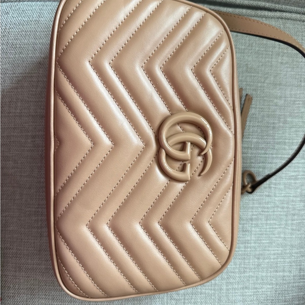 Gucci Beige Quilted Crossbody Bag